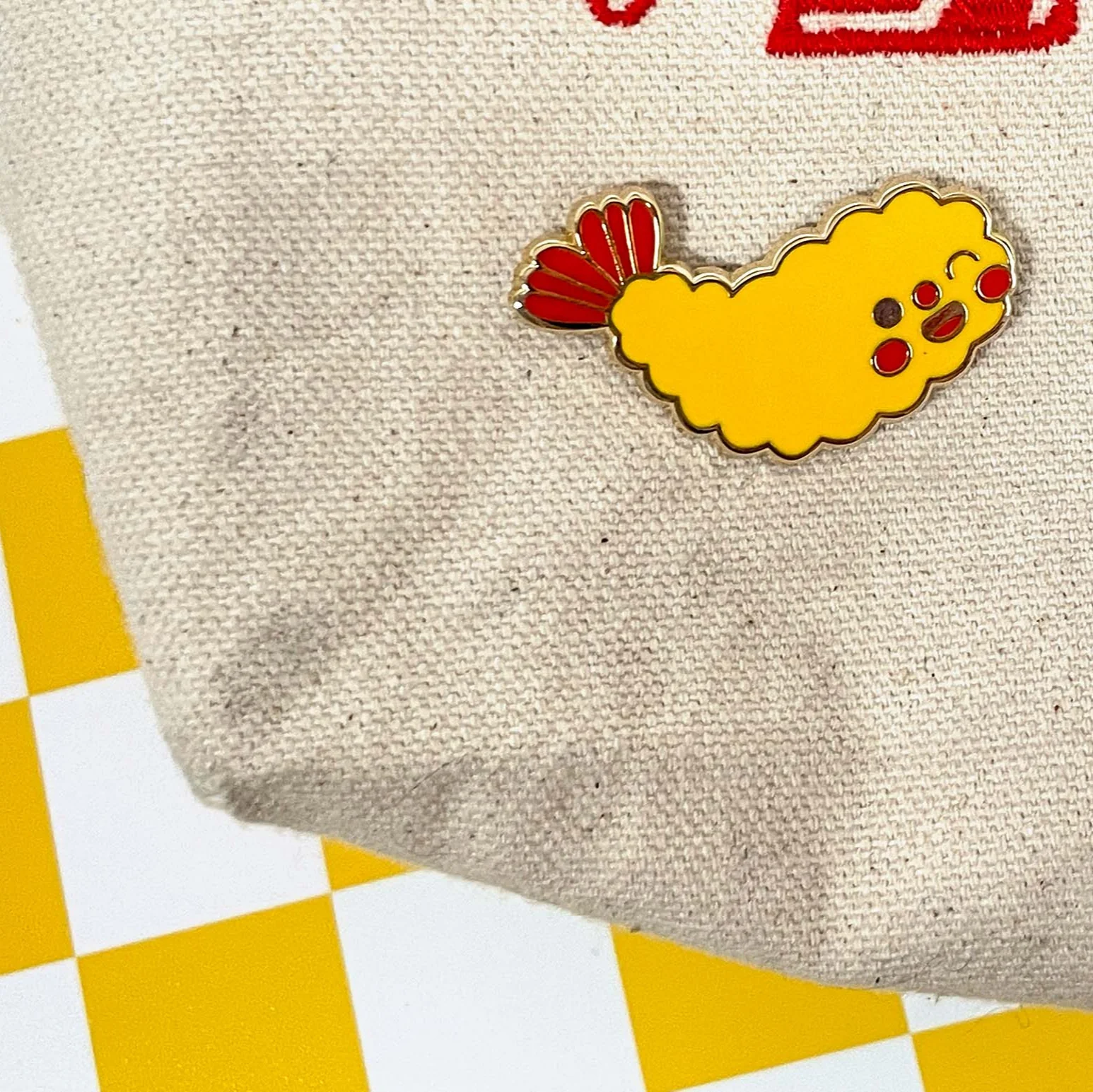 Tasty Baby Shrimp Tempura Enamel Pin - Image 2