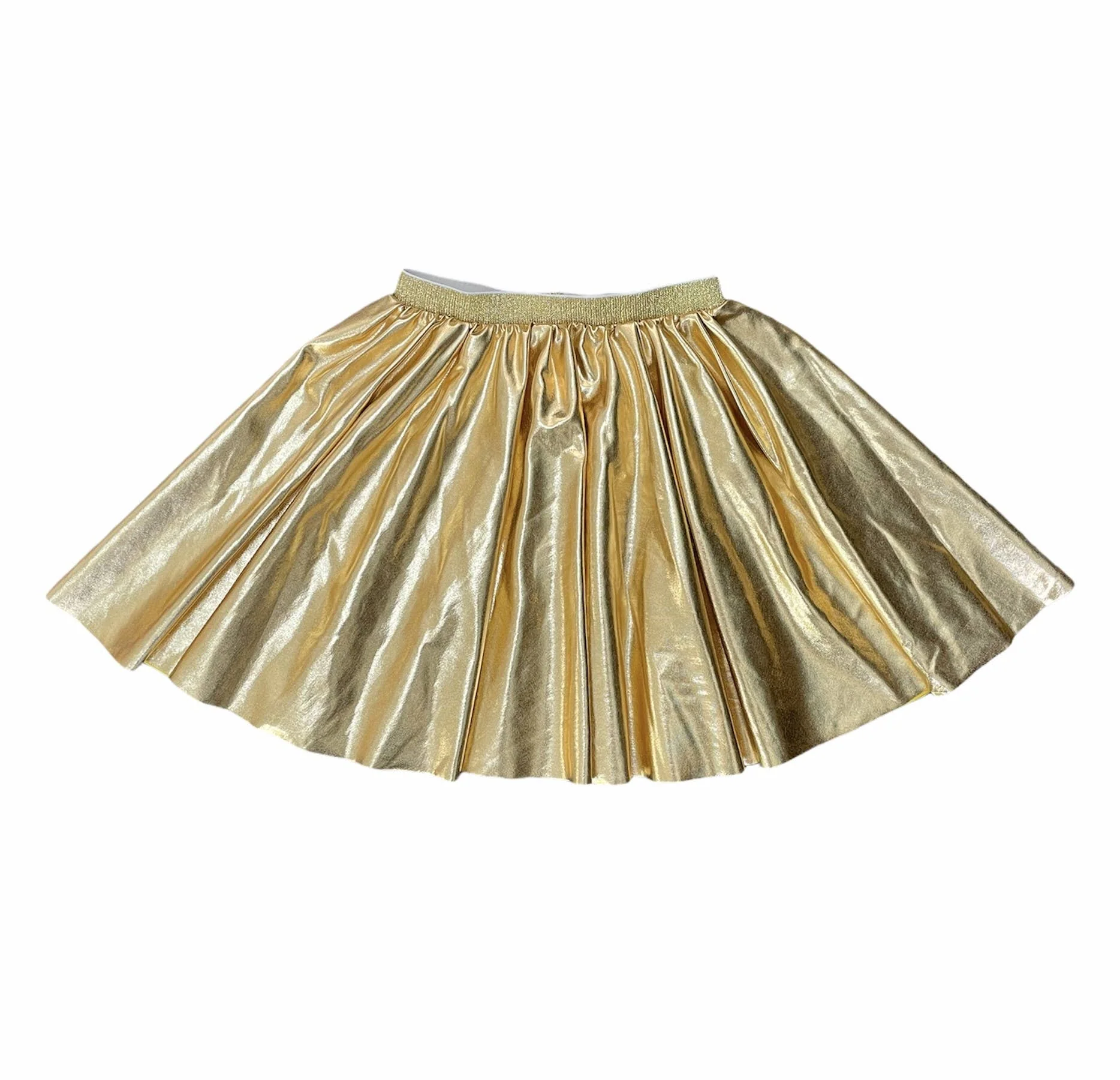 The metallic gold elastic skirt that turns you