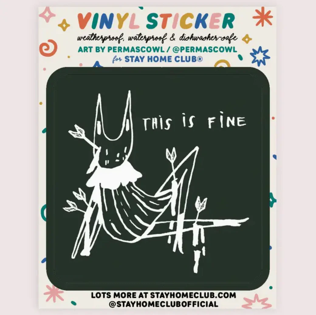 This Is Fine Vinyl Sticker - Image 2
