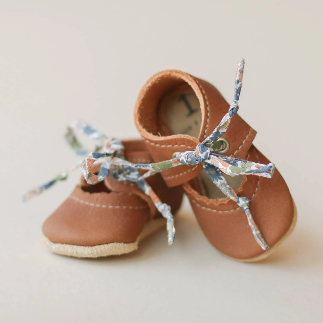 Tie Baby Mary Janes in Walnut - Image 4