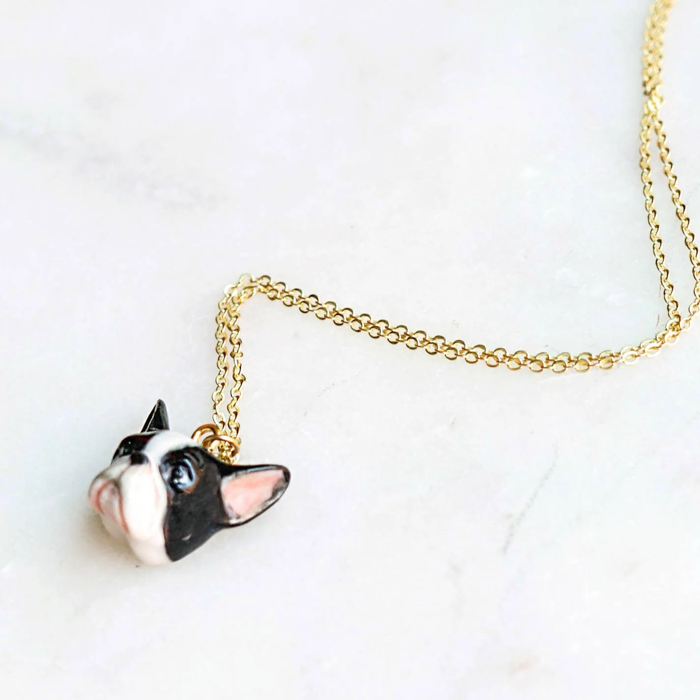 Tiny French BullDog Face Necklace - Image 2