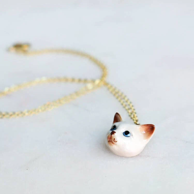 Tiny George Cat Head Necklace - Image 2