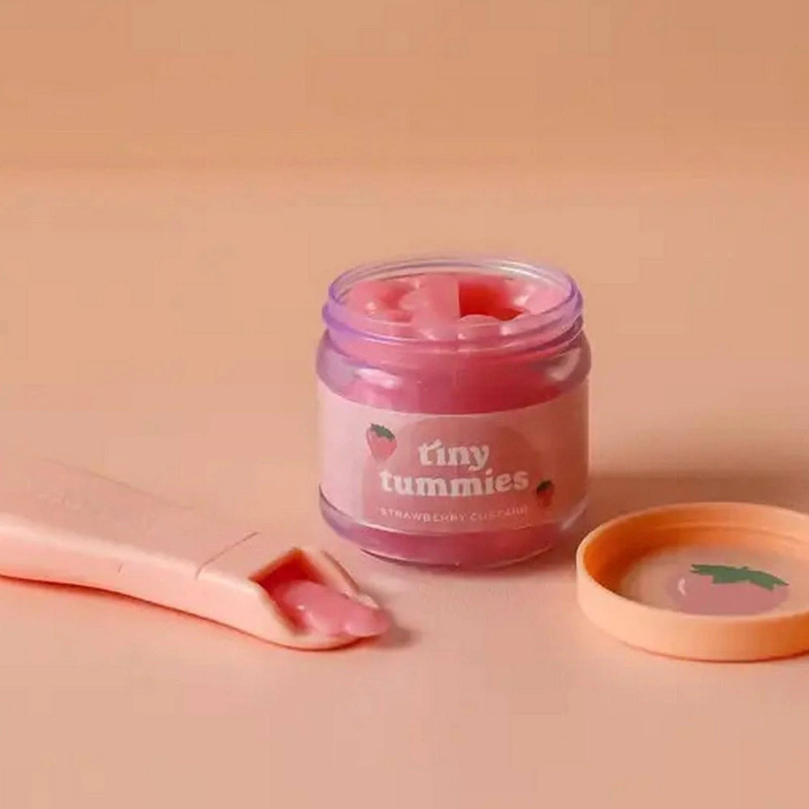 Tiny Tummies - Strawberry jelly food - Jar & spoon