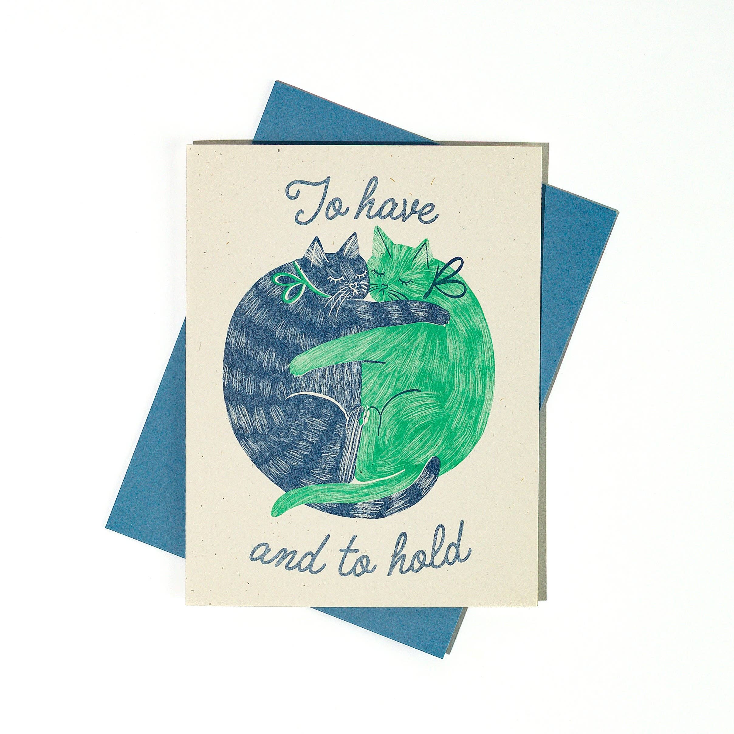To Have And To Hold - Risograph Wedding Card - Image 2