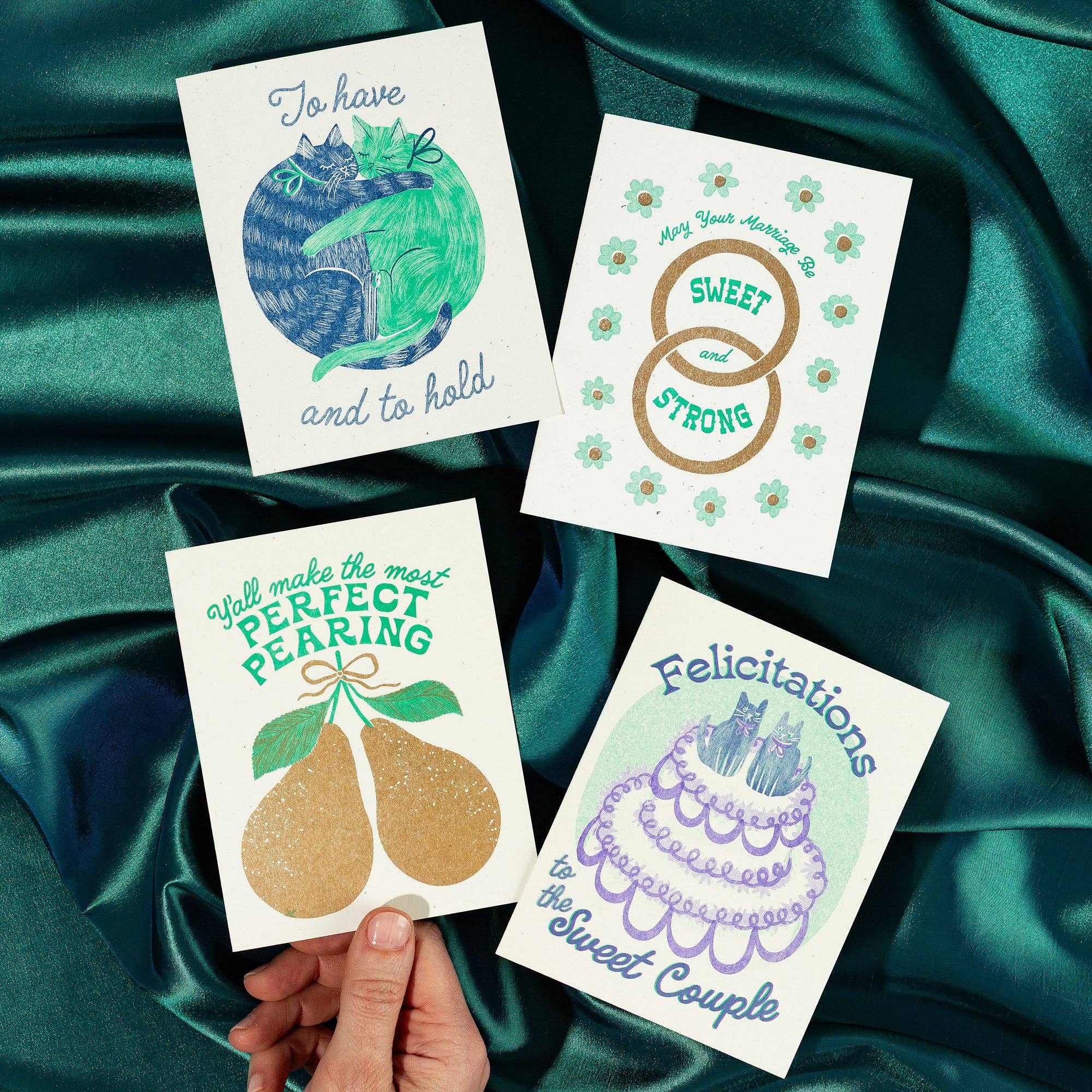 To Have And To Hold - Risograph Wedding Card - Image 3
