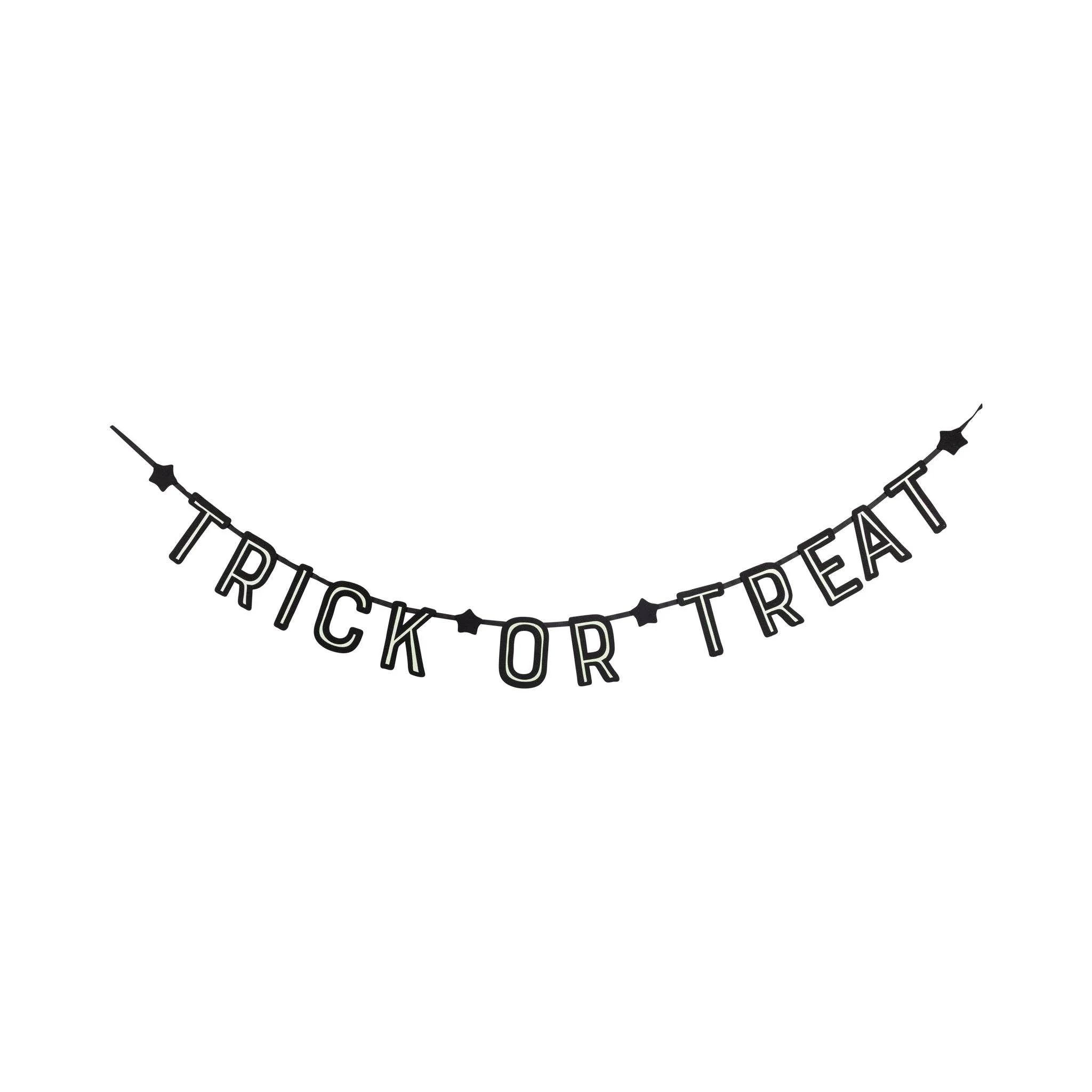 Trick or Treat Felt Glow in the Dark Halloween Banner