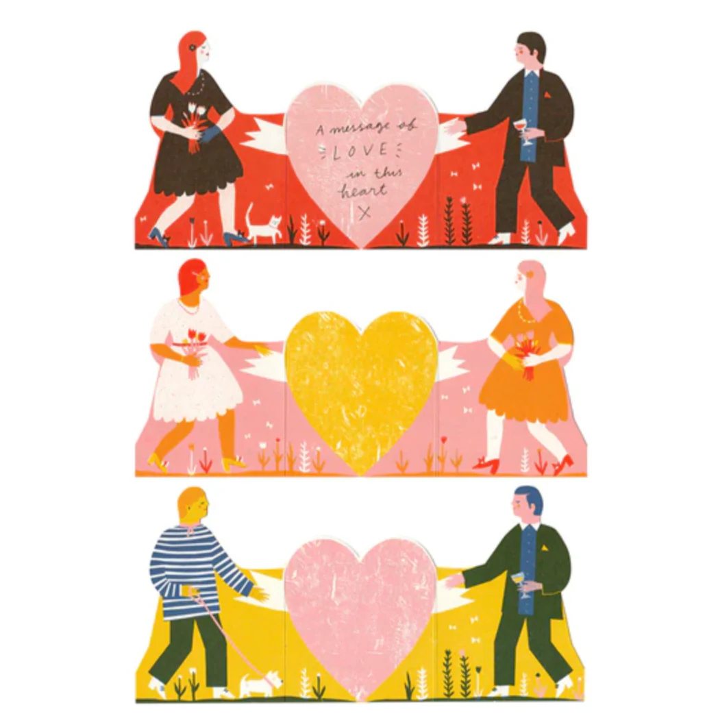 Two Women Concertina Heart Card -Louise Lockhart - Image 4