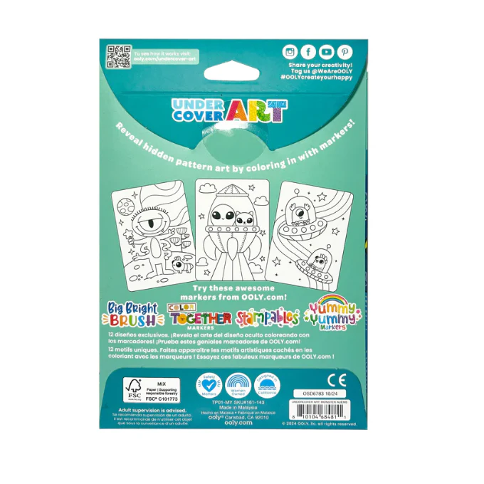 Undercover Art Hidden Pattern Coloring Activity Art Cards - Monster Aliens - Image 5