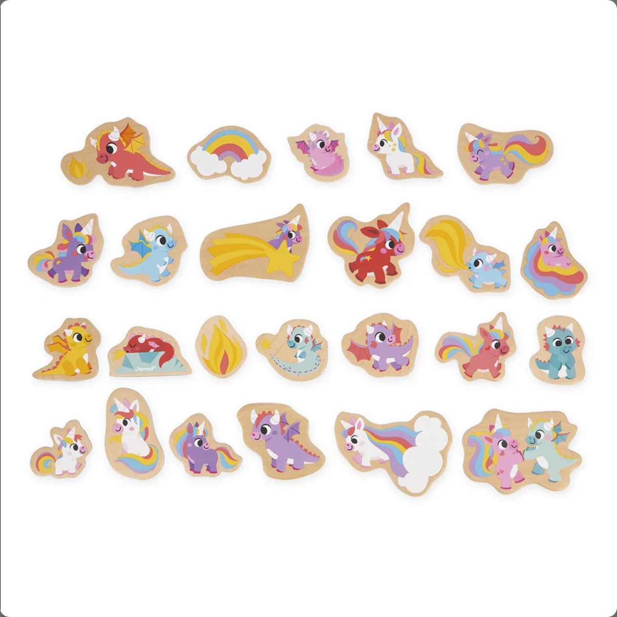 Unicorns and Dragons magnets 24pcs - Image 2