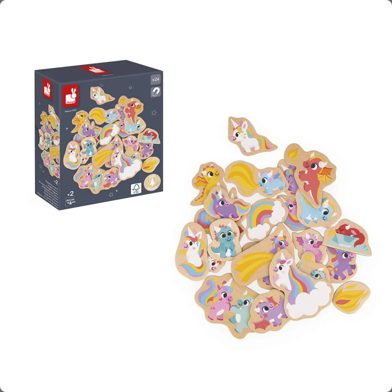 Unicorns and Dragons magnets 24pcs - Image 3