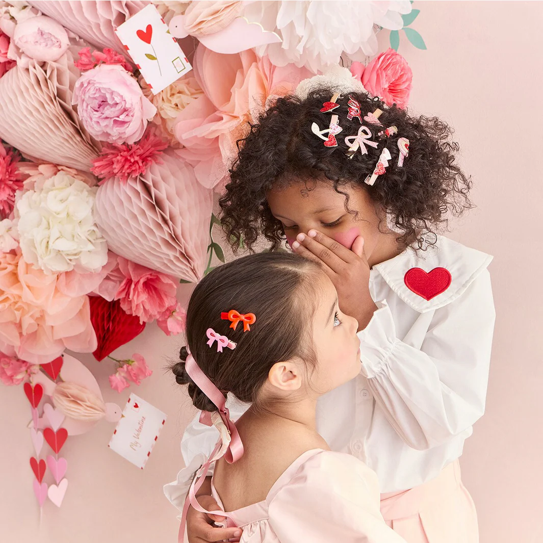 Valentine's Bow Hair Clips (x6) - Image 2