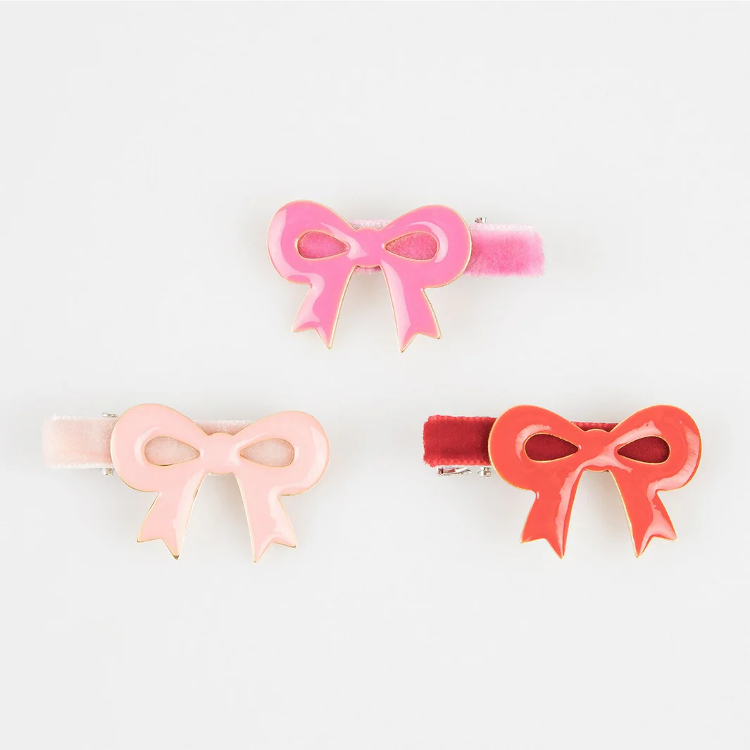 Valentine's Bow Hair Clips (x6) - Image 4
