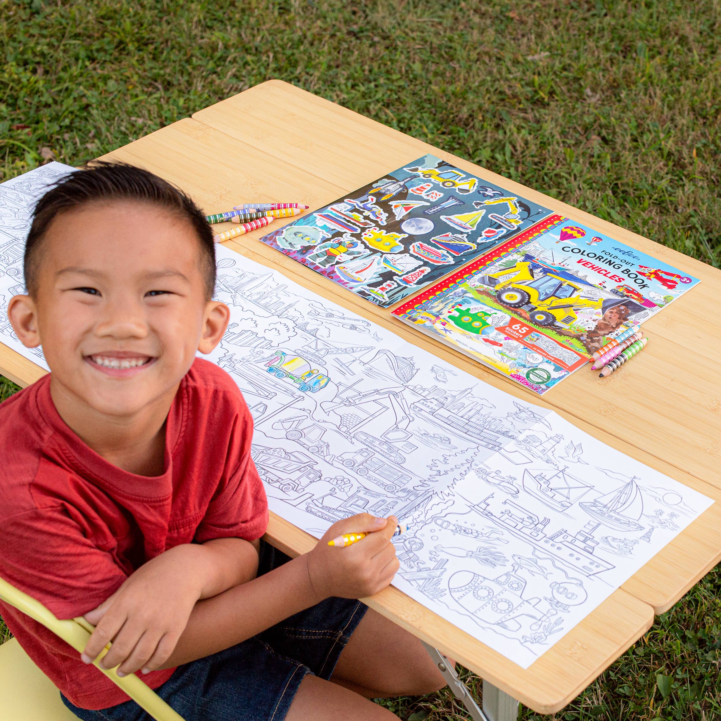 Vehicles Fold-Out Coloring Book - Image 4