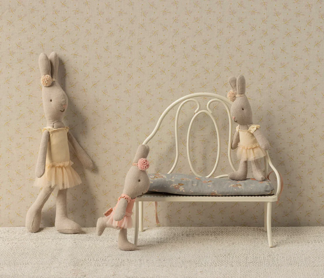 Vintage bench, Miniature - Off white - Image 4