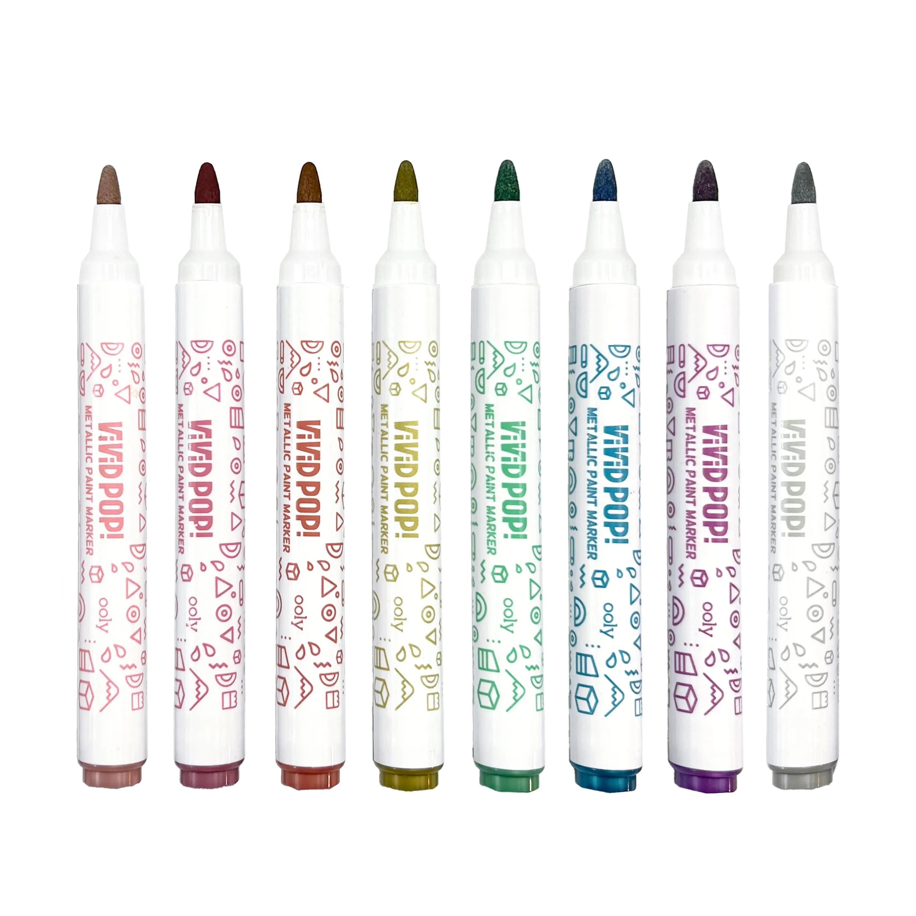 Vivid Pop! Water-Based Paint Markers: Metallic (set of 8) - Image 2