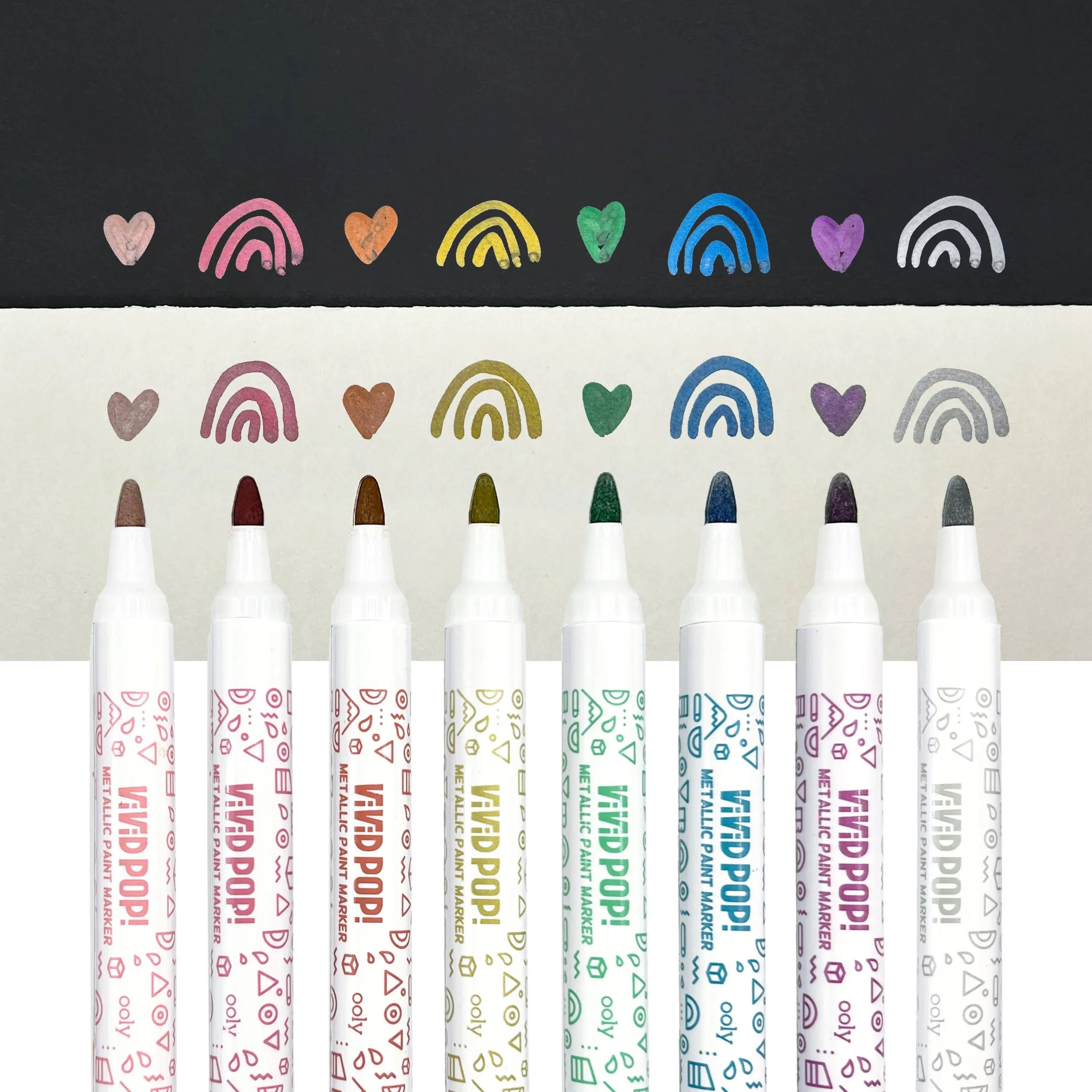Vivid Pop! Water-Based Paint Markers: Metallic (set of 8) - Image 4
