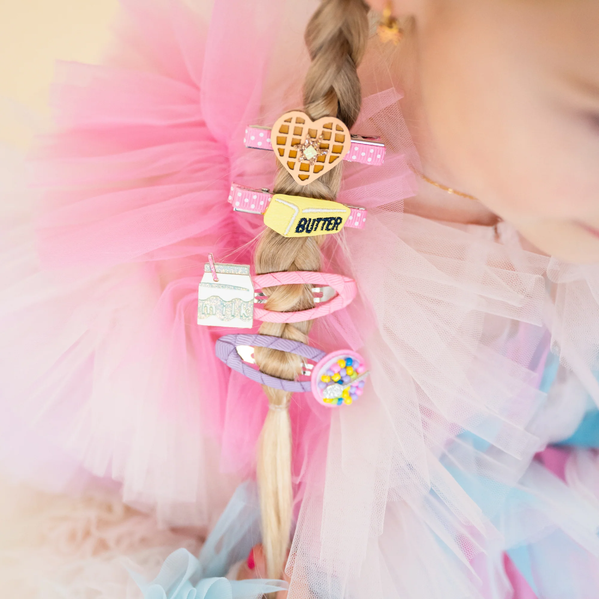 Waffle and Butter Hair Clip Set - Image 2