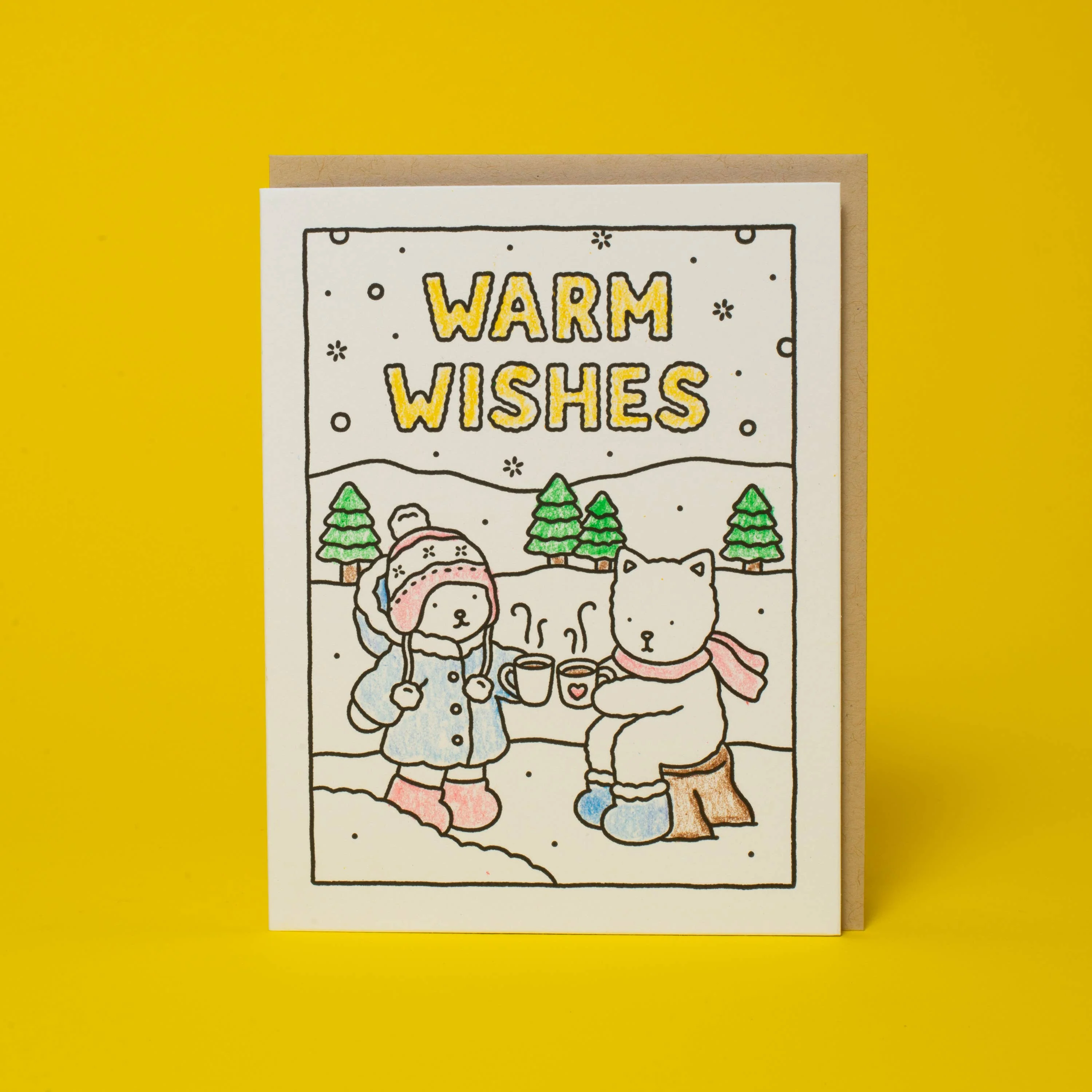 Warm Wishes Holiday Coloring Card by Bobbie Goods