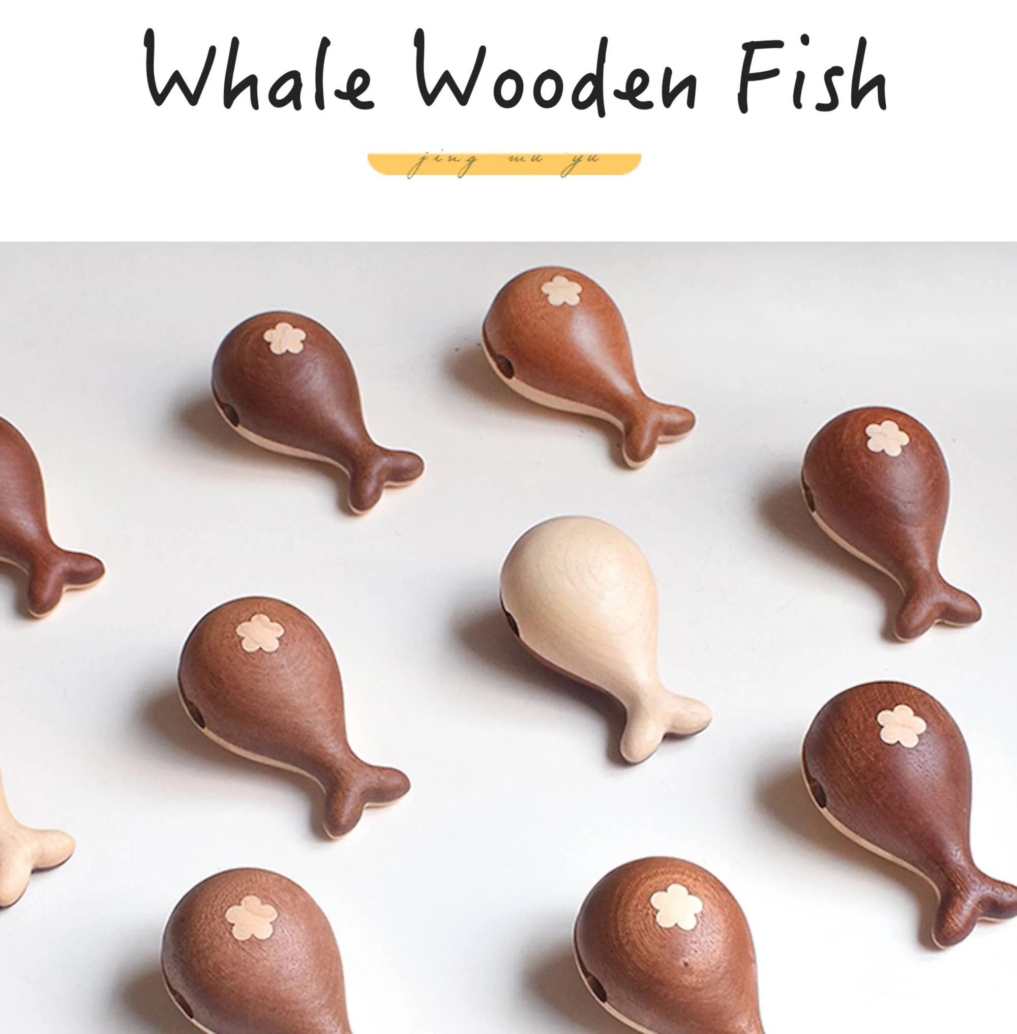 Whale Wooden Fish Musical  toy - Image 3