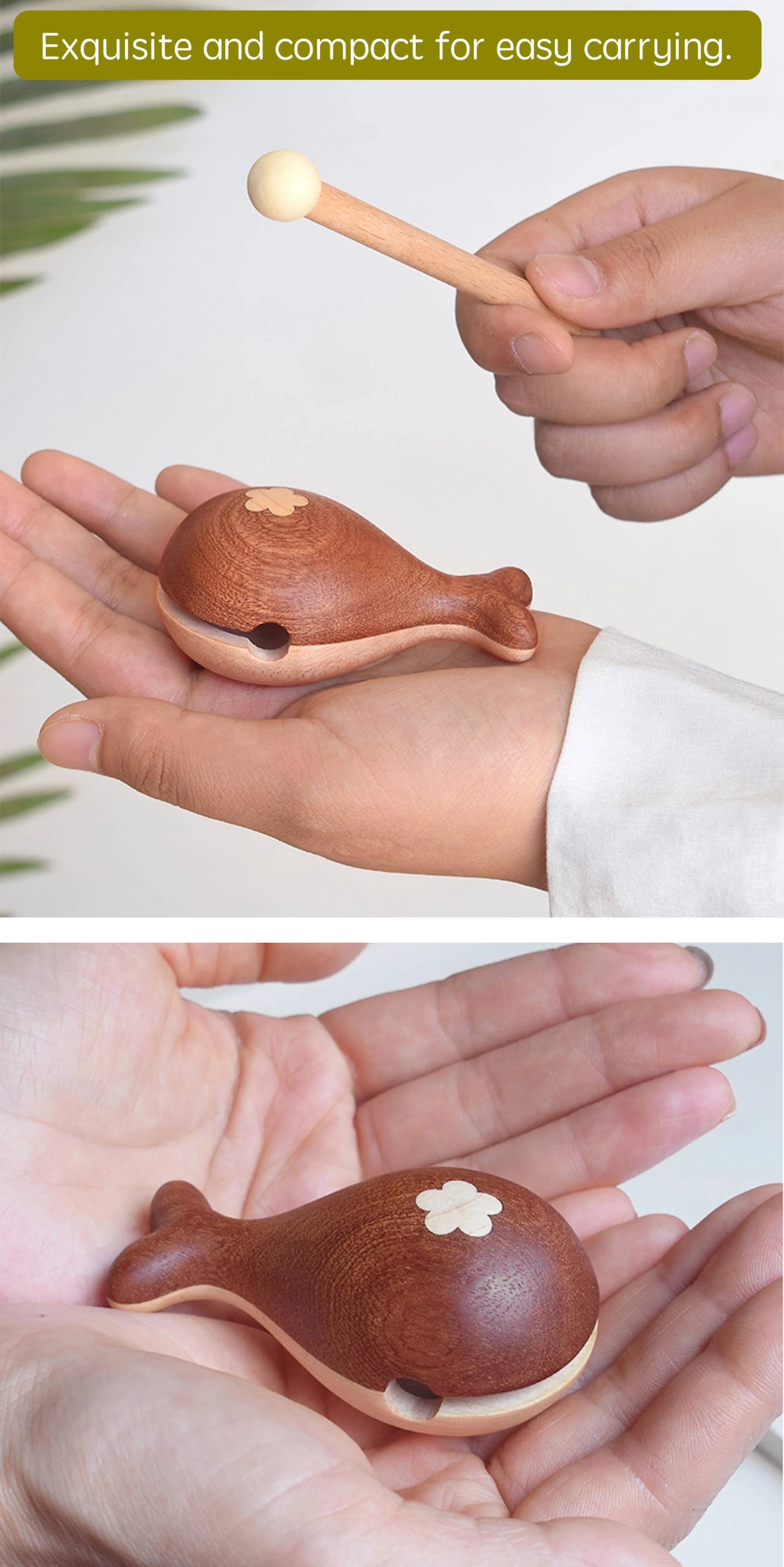 Whale Wooden Fish Musical  toy - Image 4