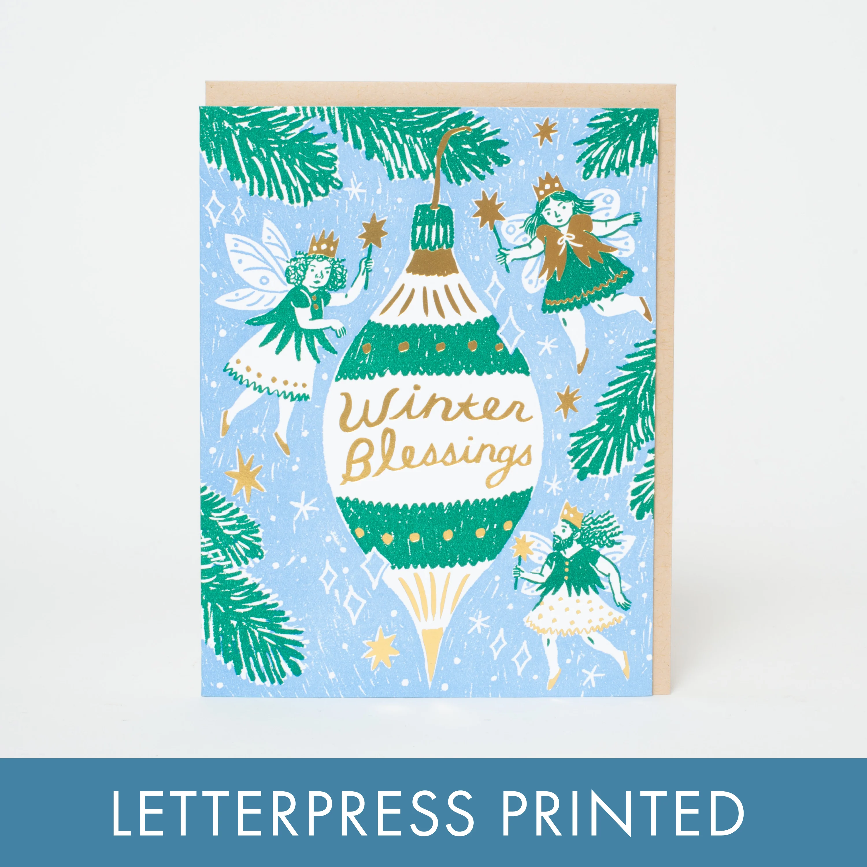 Winter Blessings Letterpress Card - Phoebe Wahl