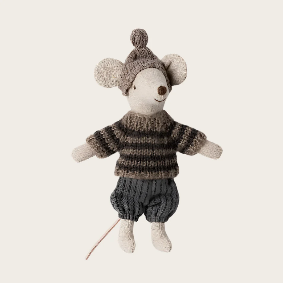 Winter mouse with ski set - Big brother - grey - Image 2