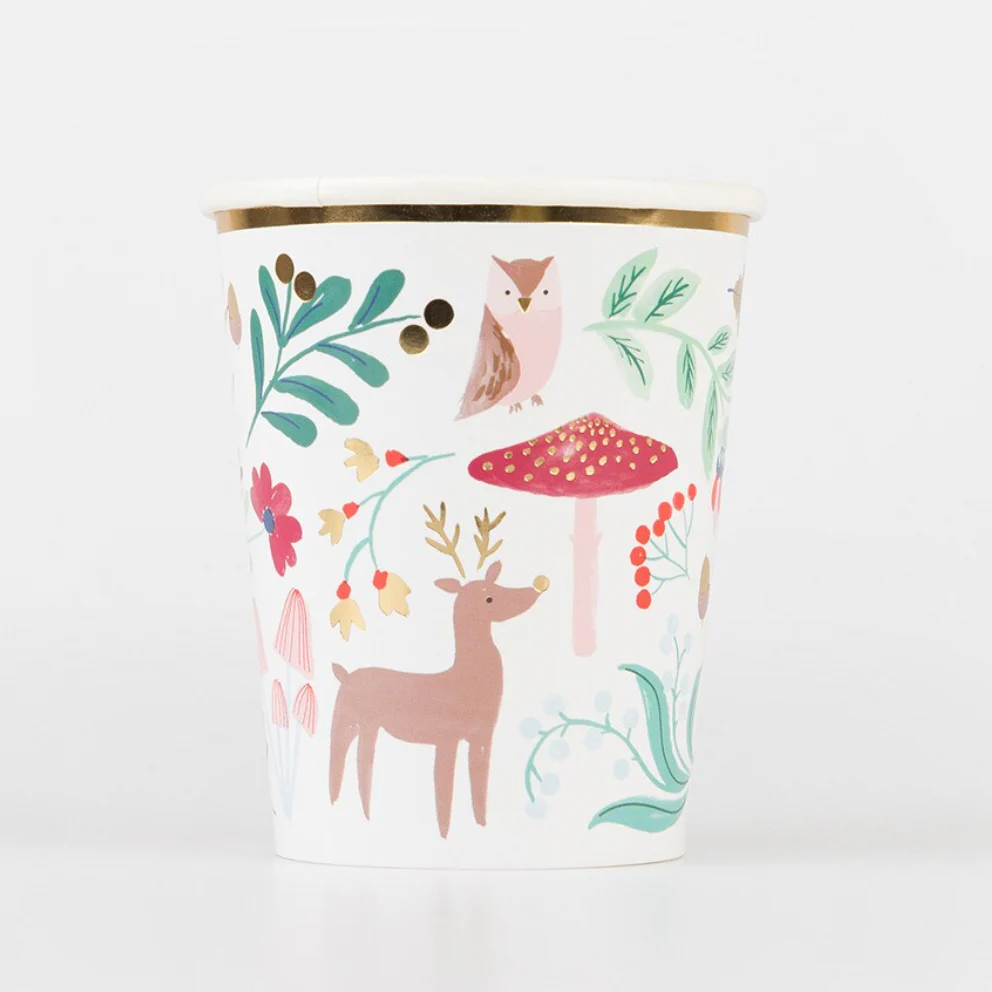 Winter Woodland Cups (8pk)