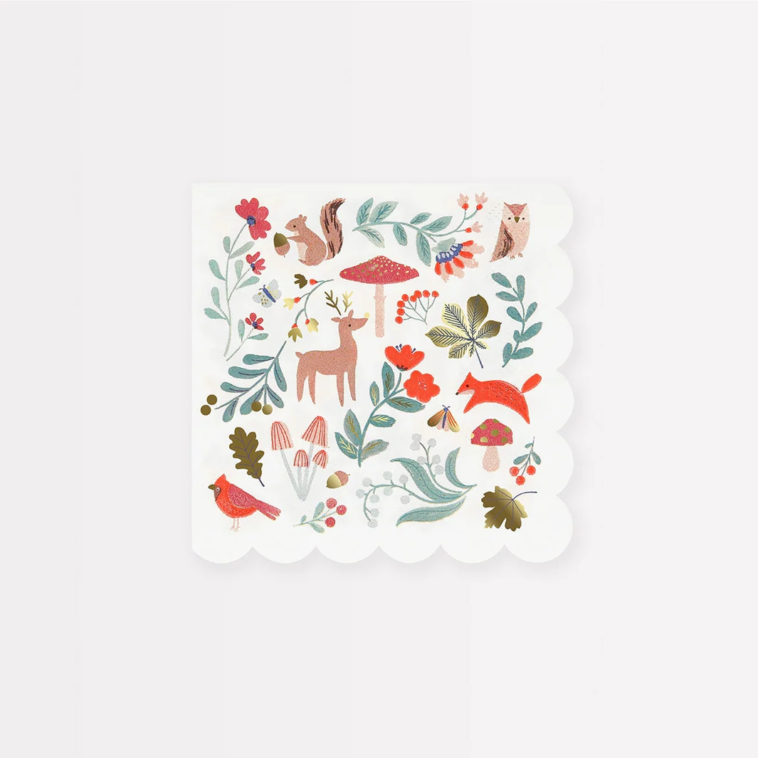 Winter Woodland Small Napkins (x16)