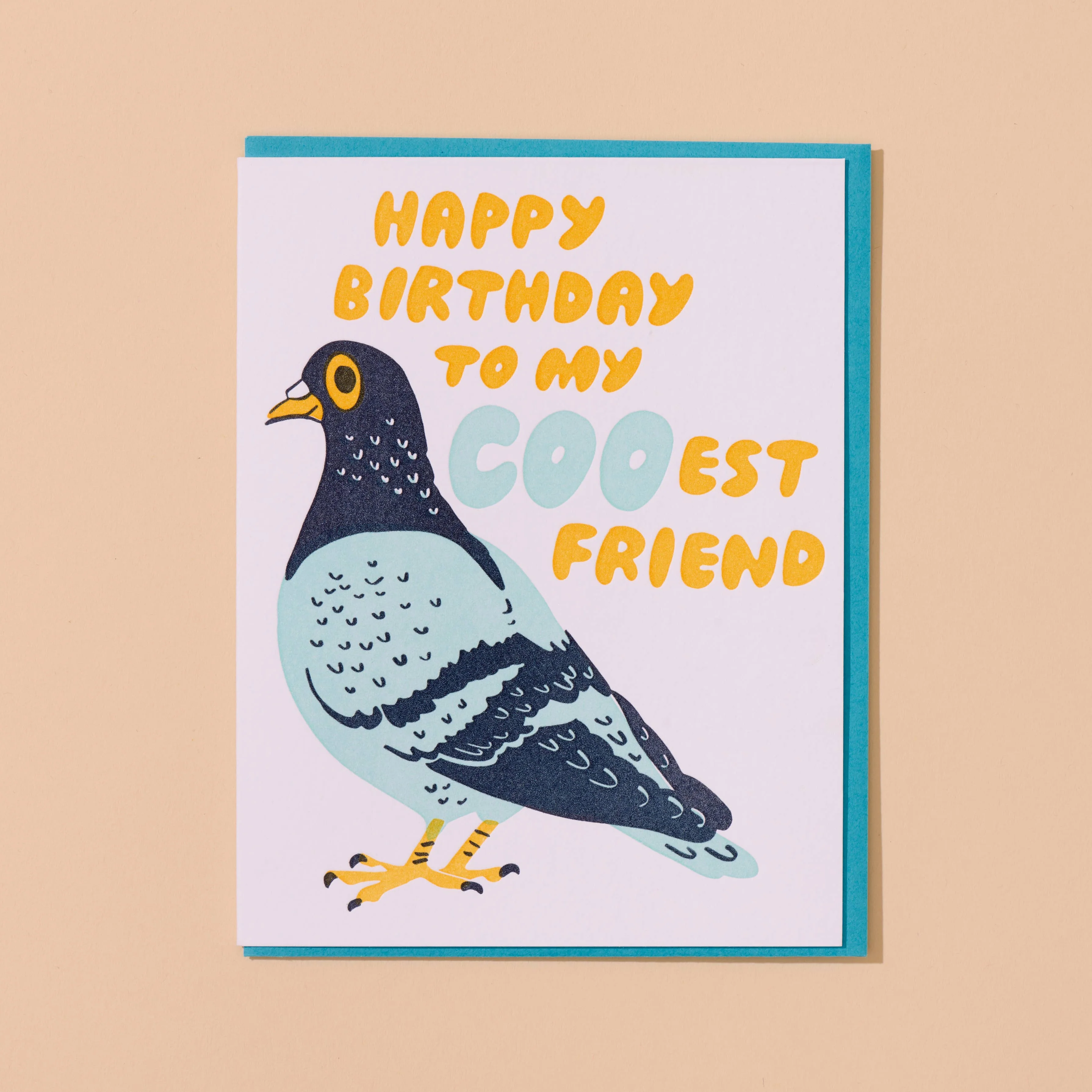 Letterpress Birthday Card – Coo Pigeon