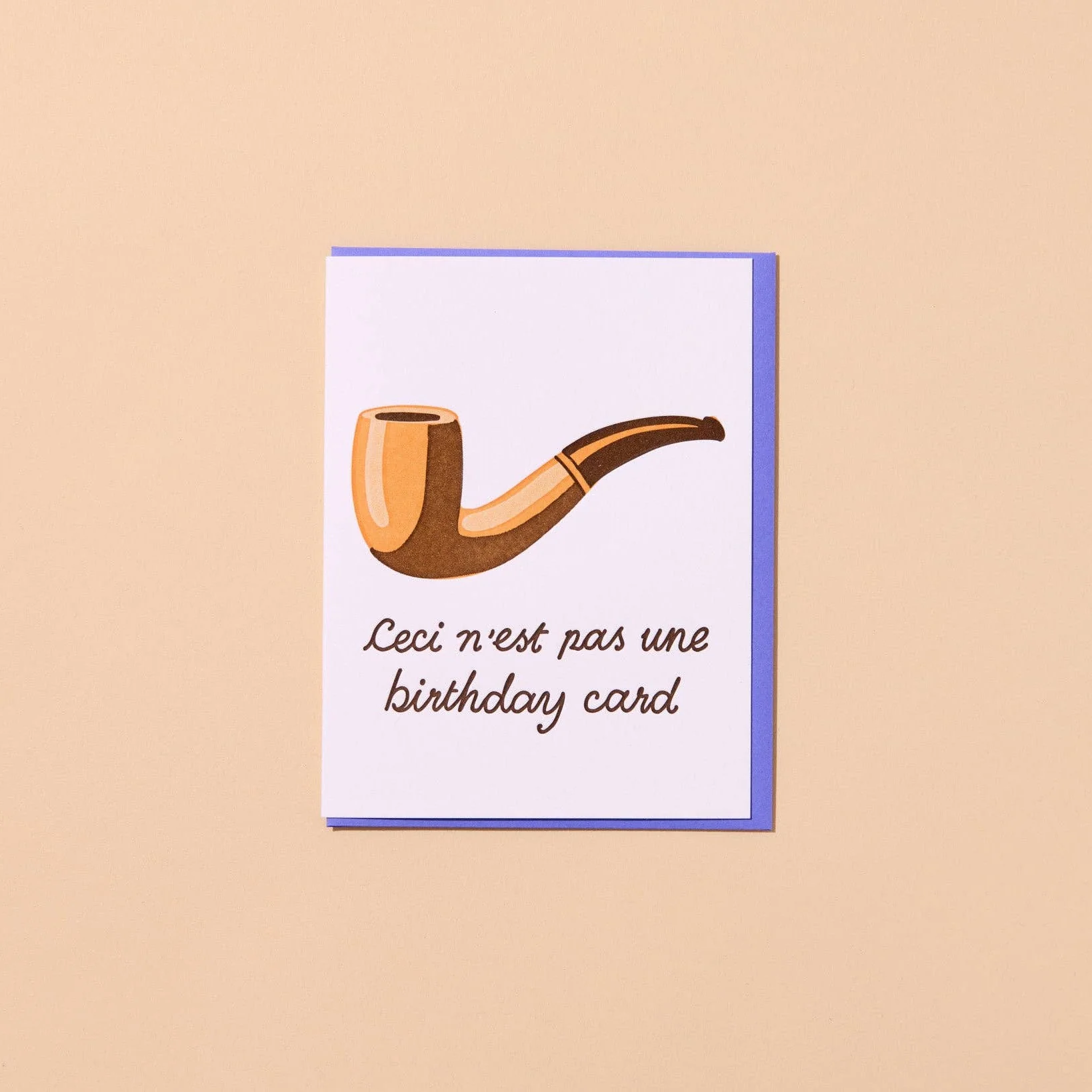 Letterpress Birthday Card – Magritte Pipe
