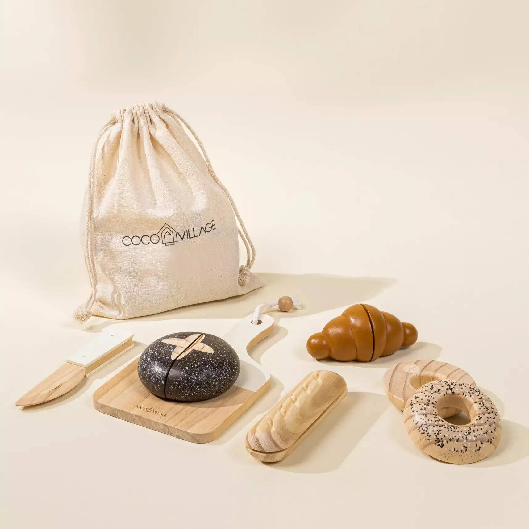 Wooden bakery playset