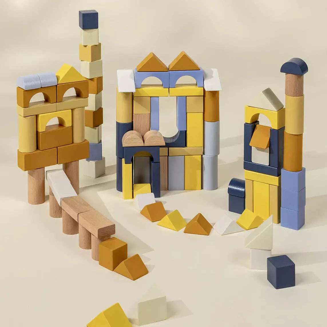 Wooden Construction Blocks Set - 100pcs