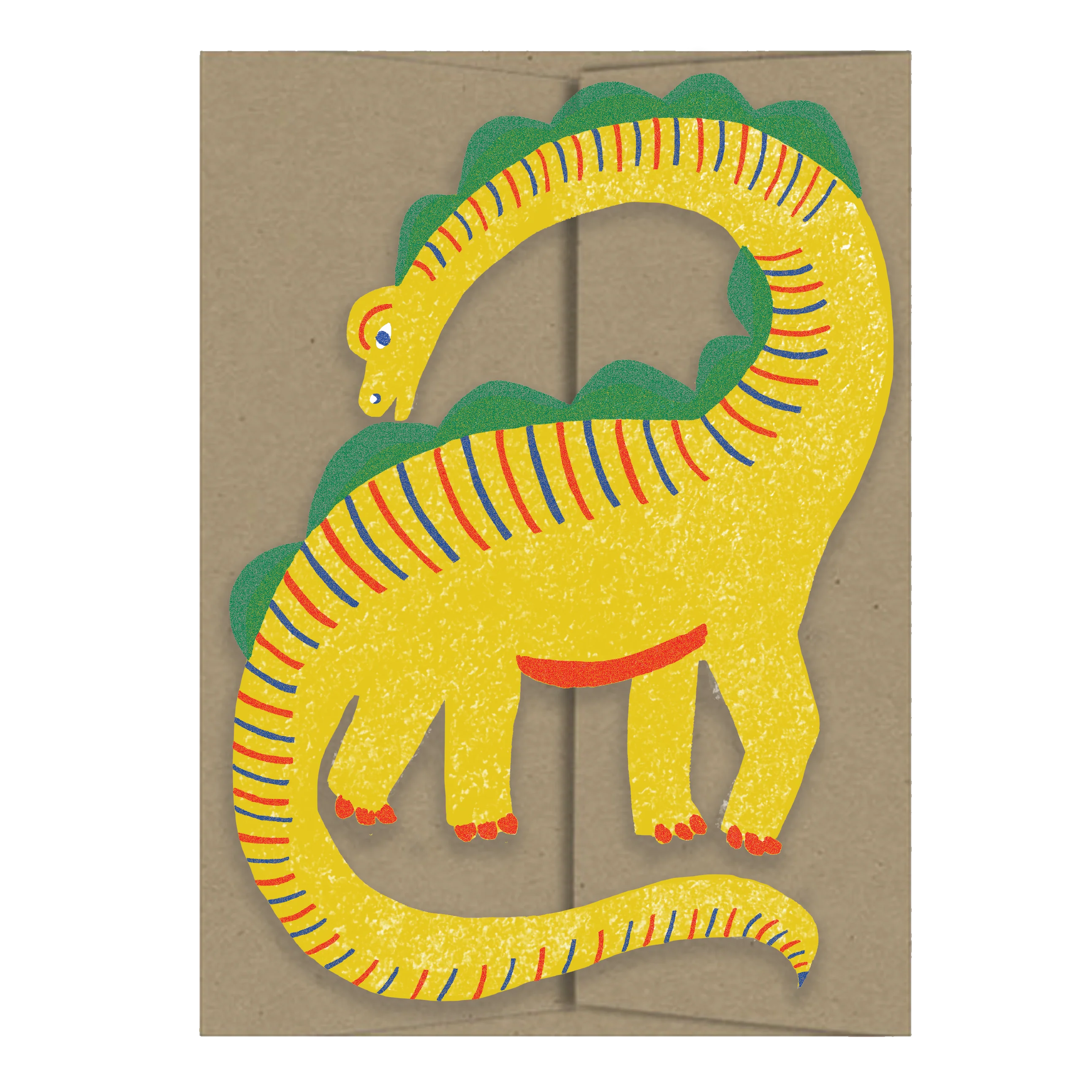 Yellow Dino Playtime Collection - Die Cut Card