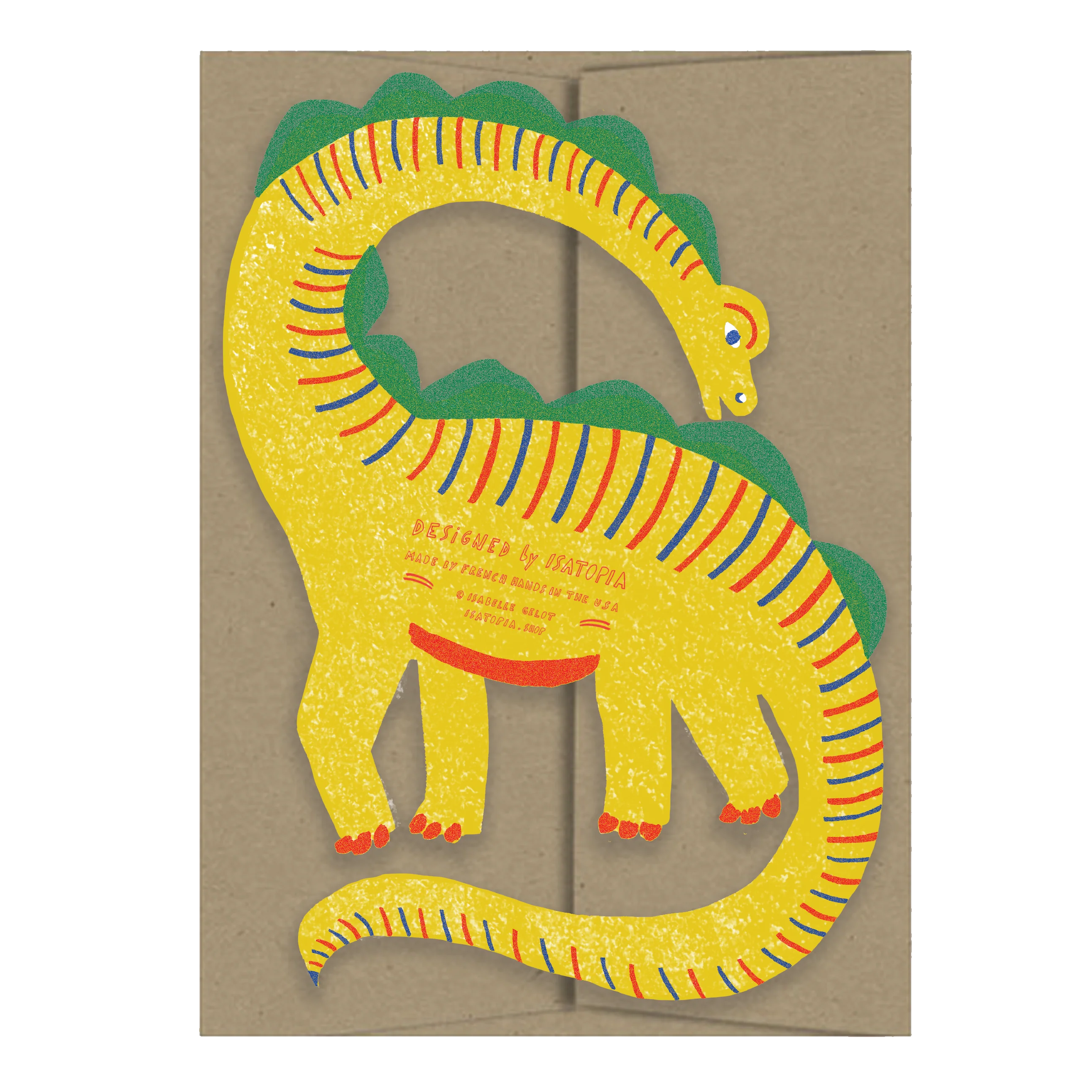 Yellow Dino Playtime Collection - Die Cut Card - Image 2