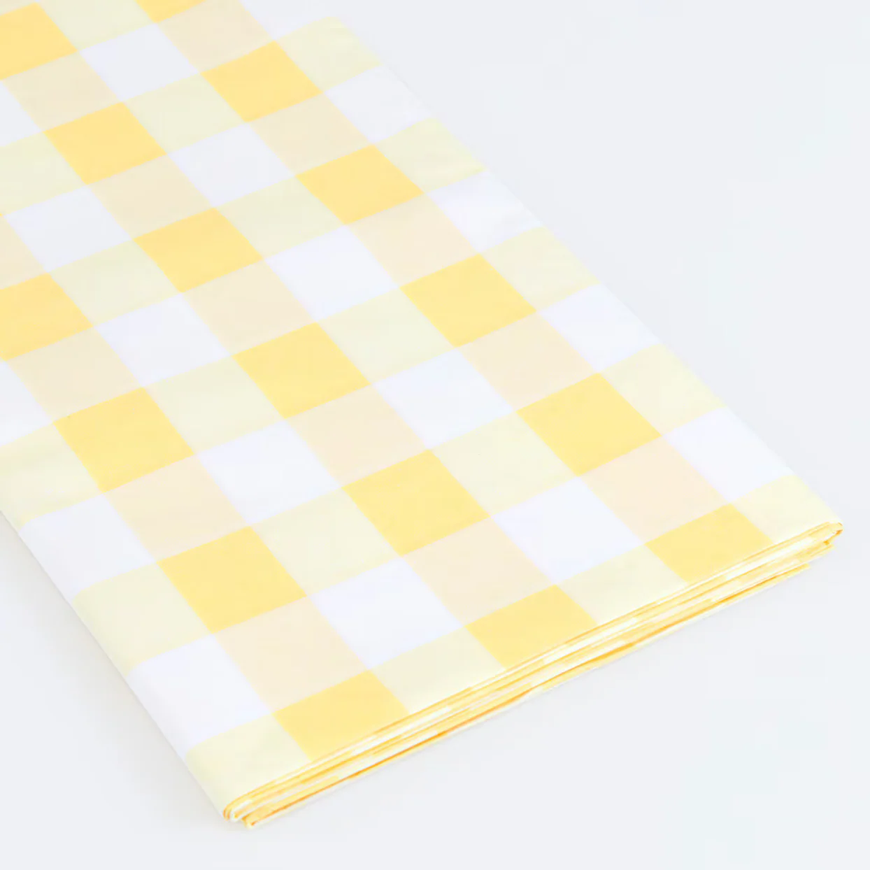 Yellow Gingham Paper Tablecloth - Image 2
