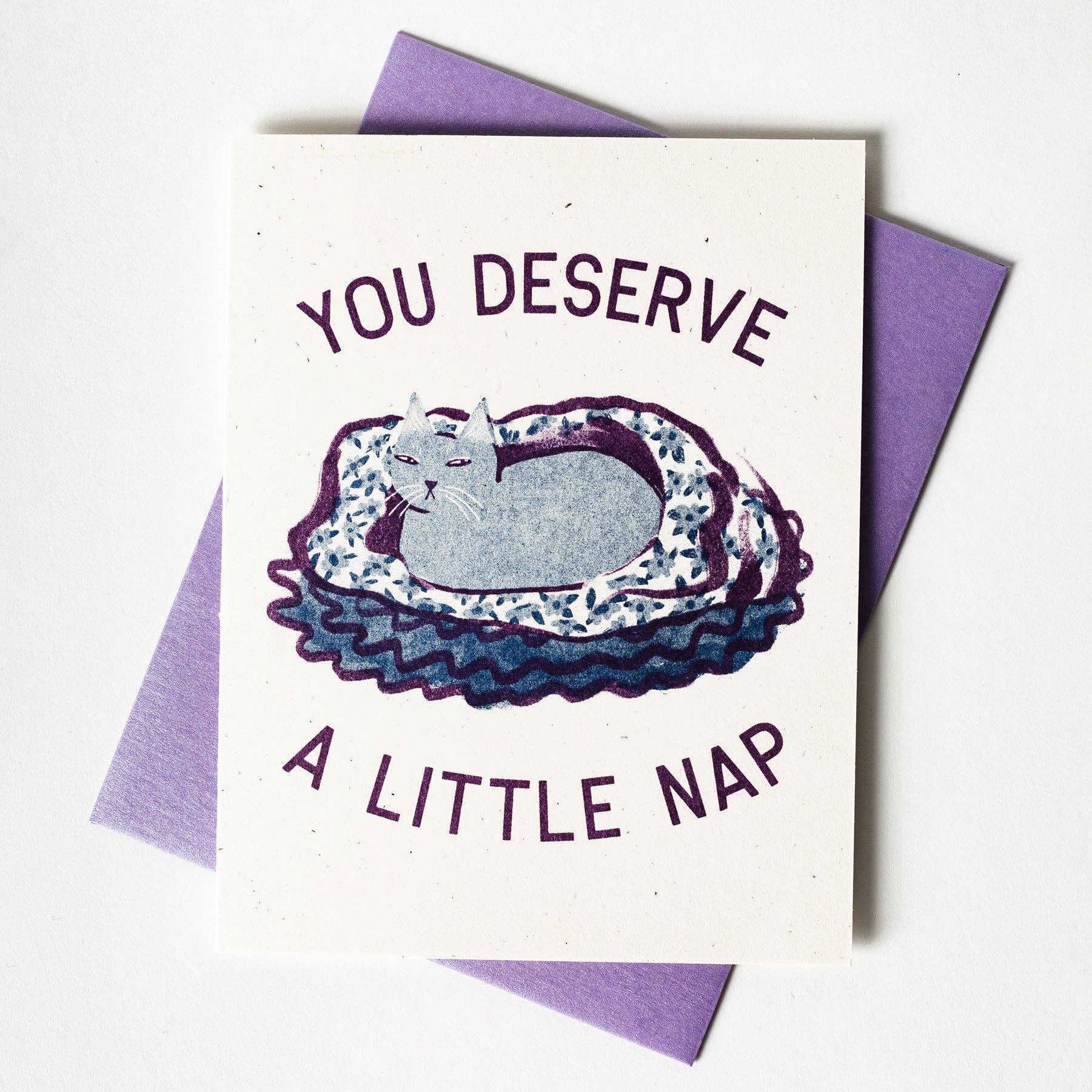 You Deserve a Little Nap Cat - Risograph Card - Image 2