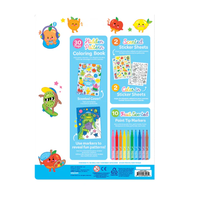 Yummy Yummy Scented Coloring Kit - Markers Stickers Coloring Book - Image 2