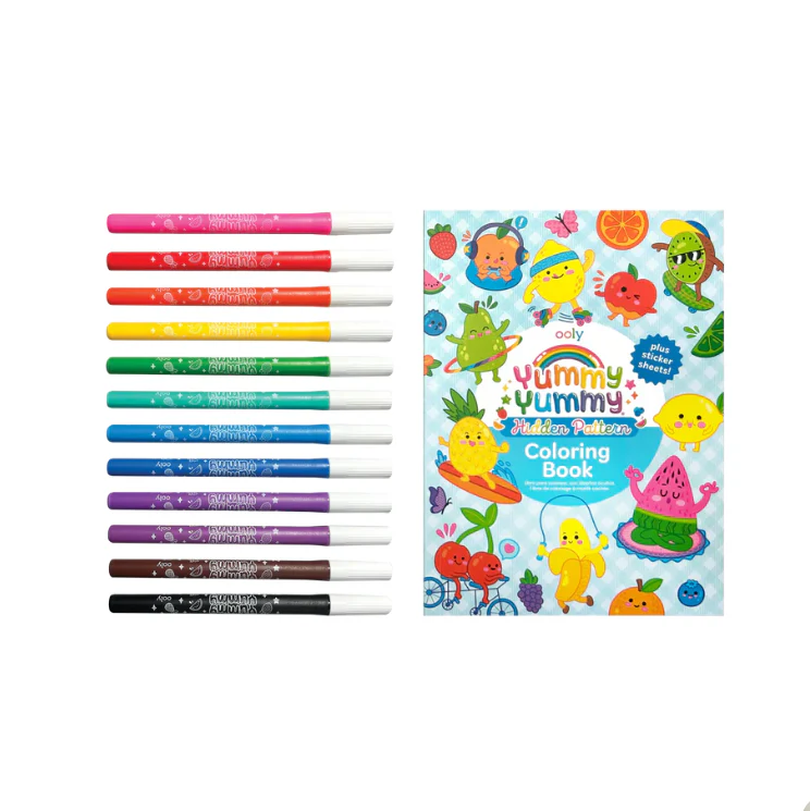 Yummy Yummy Scented Coloring Kit - Markers Stickers Coloring Book - Image 7