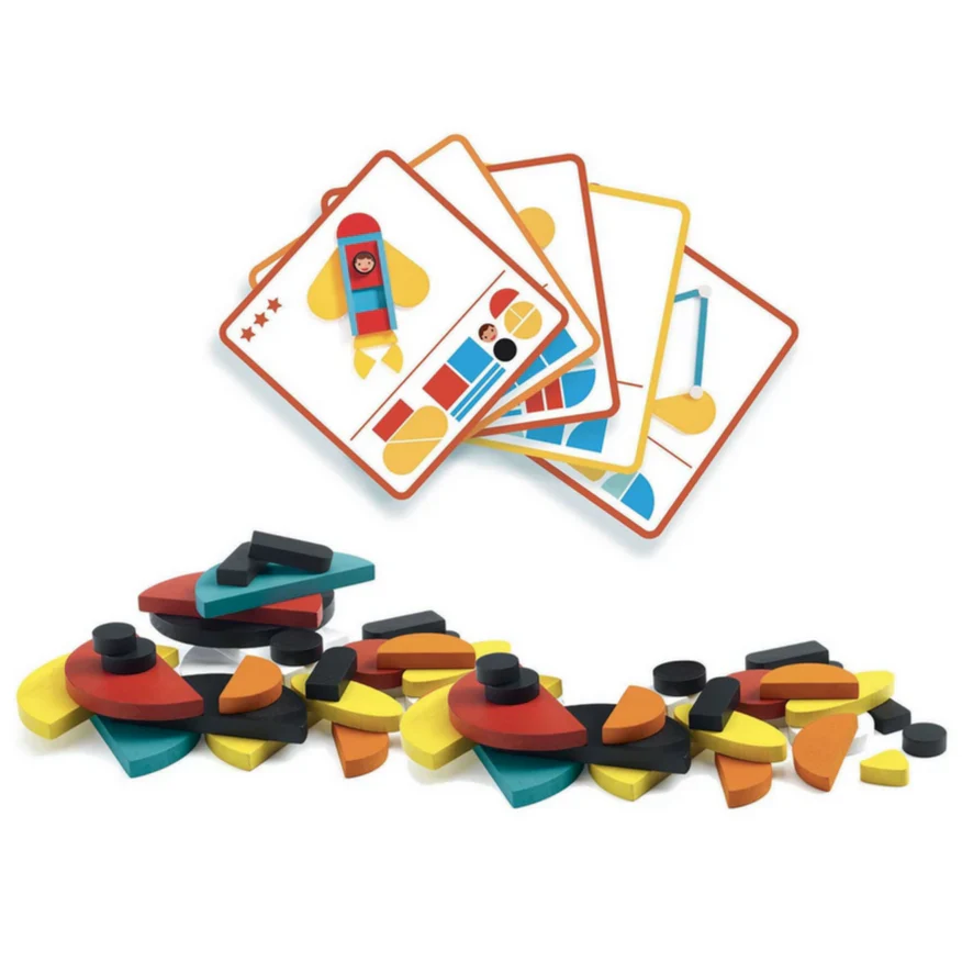 Ze Geovroom Wooden Block Tanagram Set - Image 2