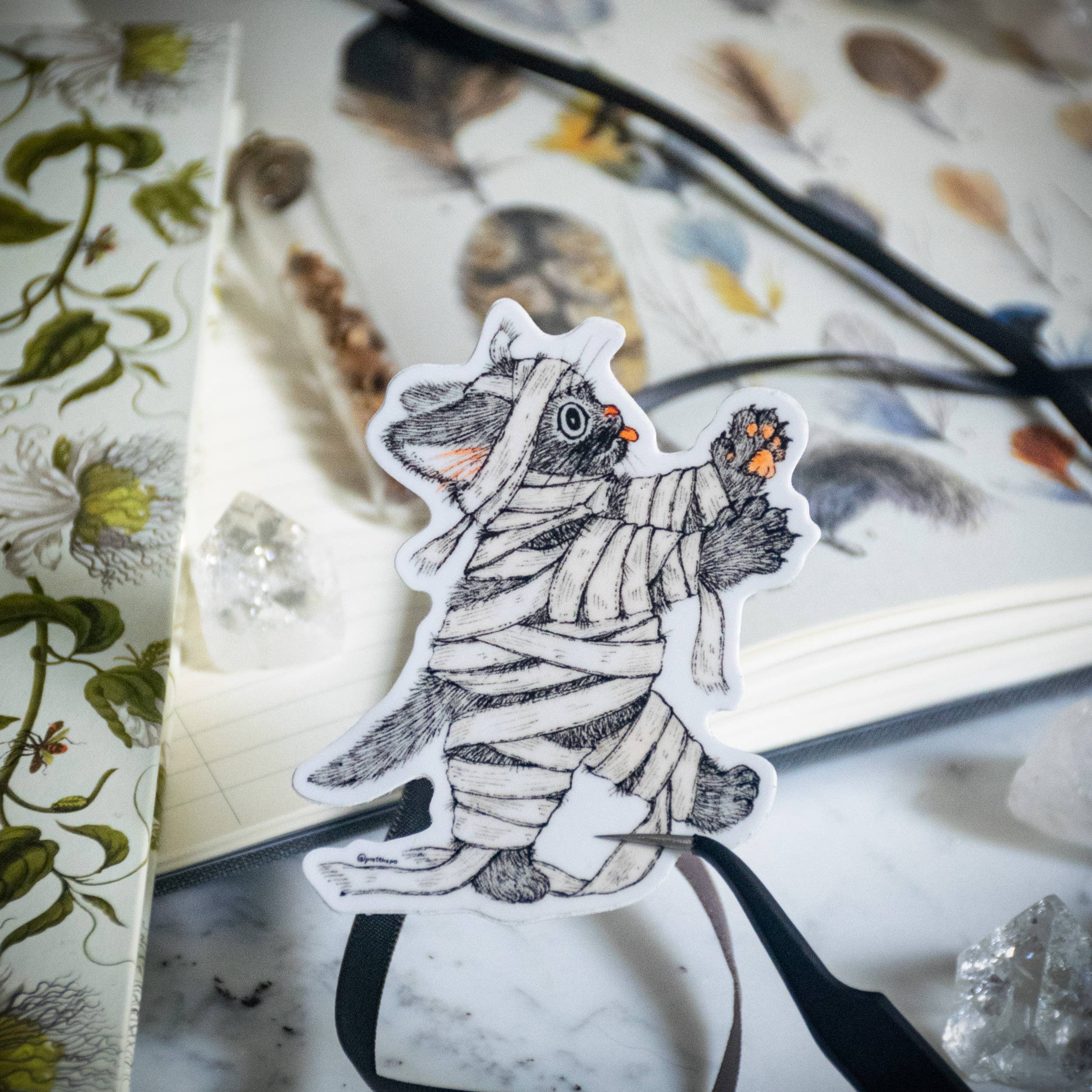 "Zombie Kitty" Vinyl Sticker - Image 2
